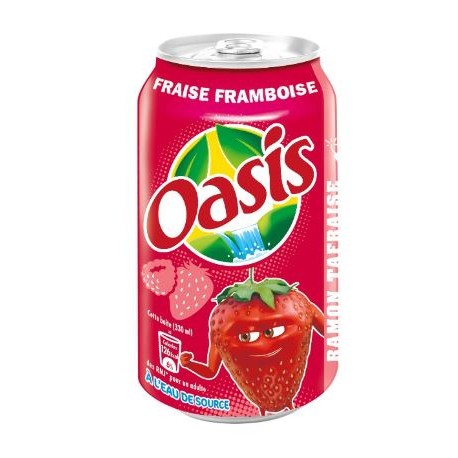 Oasis Fraise framboise 33cl (pack de 24 canettes)